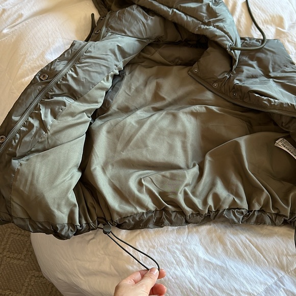 ZARA WATER REPELLENT PUFFER VEST KHAKI TAUPE BROWN JACKET COAT 8372/764/505 - Picture 13 of 14